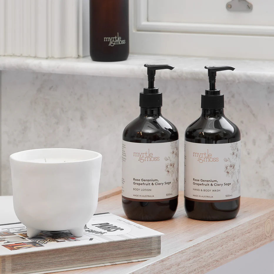 Myrtle and Moss Mandarin Lemon Myrtle and Orange Peel hand and body wash 500ml