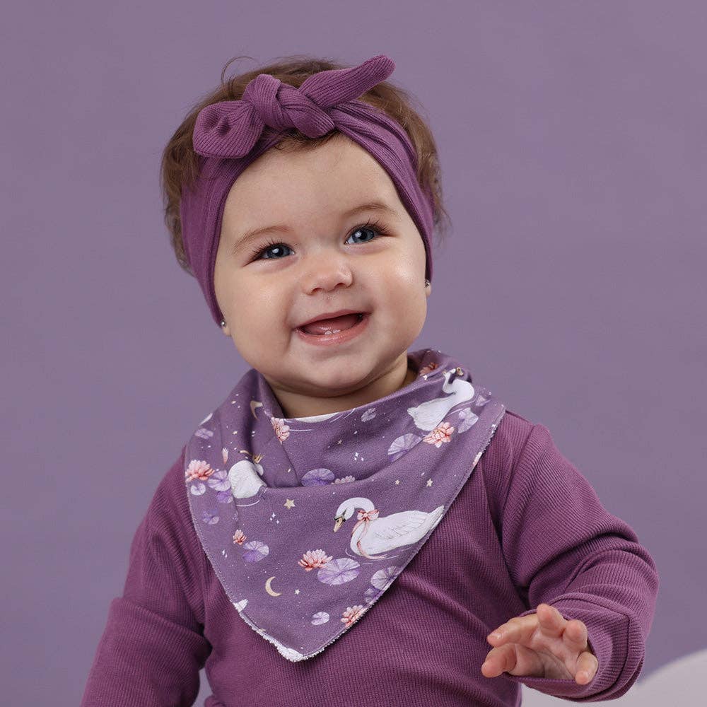 Midnight Swan Organic Dribble Bib