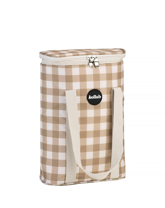 Wine Cooler Bag Olive Check