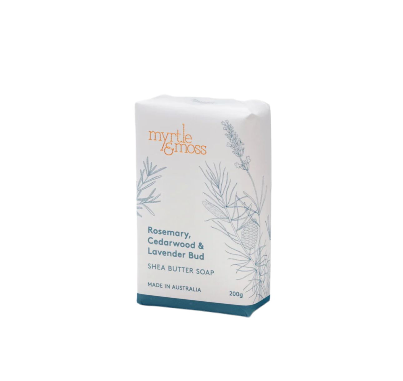 Myrtle and Moss Rosemary Cedarwood and lavender bud Shea butter soap 200g