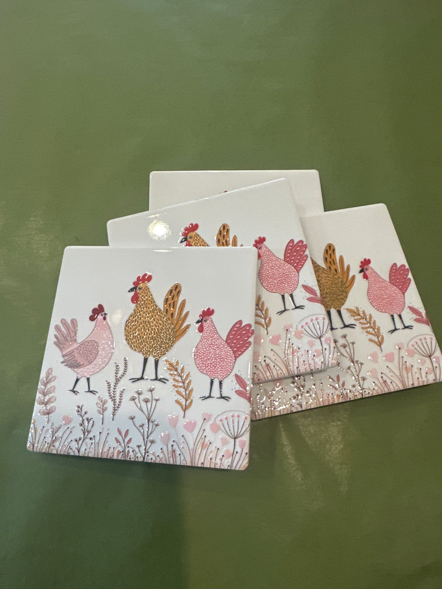 Three Chickens Coaster