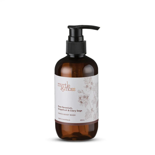 Myrtle & Moss Rose Geranium Grapefruit and Clary Sage hand and body wash 500mls