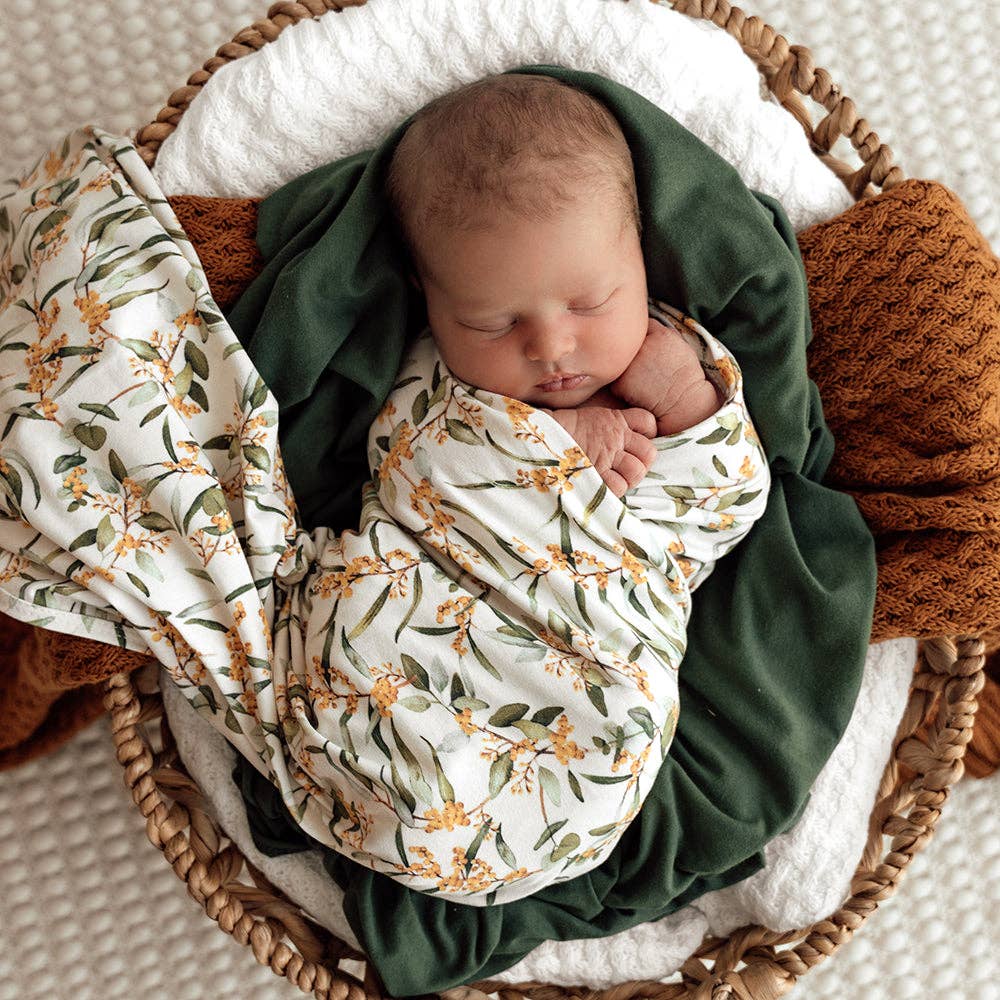 Golden Wattle Organic Jersey Wrap & Topknot Set