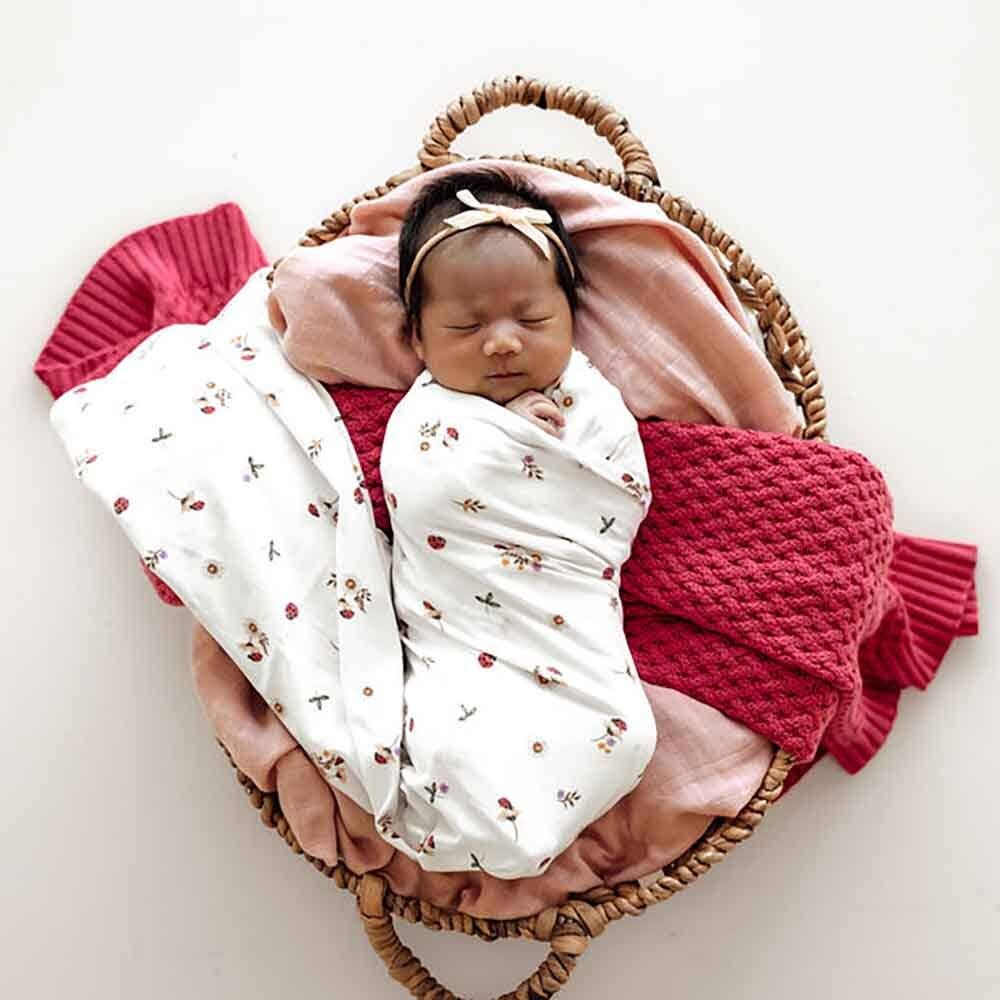 Ladybug Organic Jersey Wrap & Topknot Set