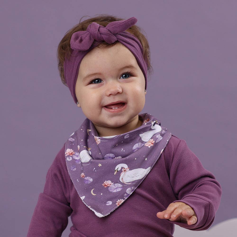 Midnight Swan Organic Dribble Bib