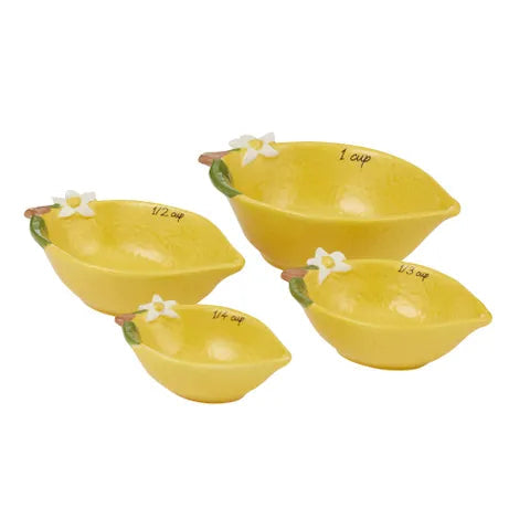 Limone Ceramic Measuring Cups Yellow 4pk