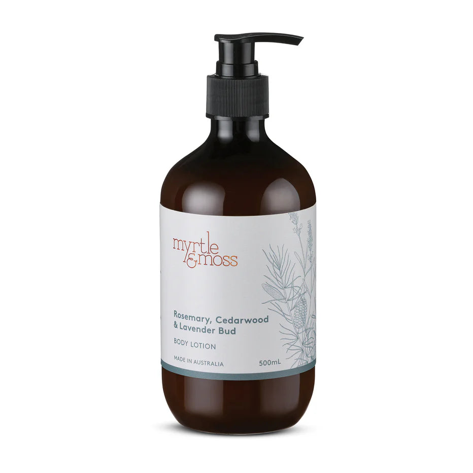 Myrtle and Moss Rosemary Cedarwood and Lavender Bud body lotion 500ml