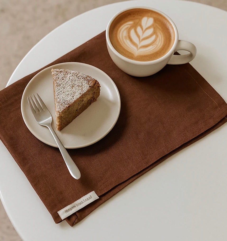 Pure French Linen Tea Towel Coffee