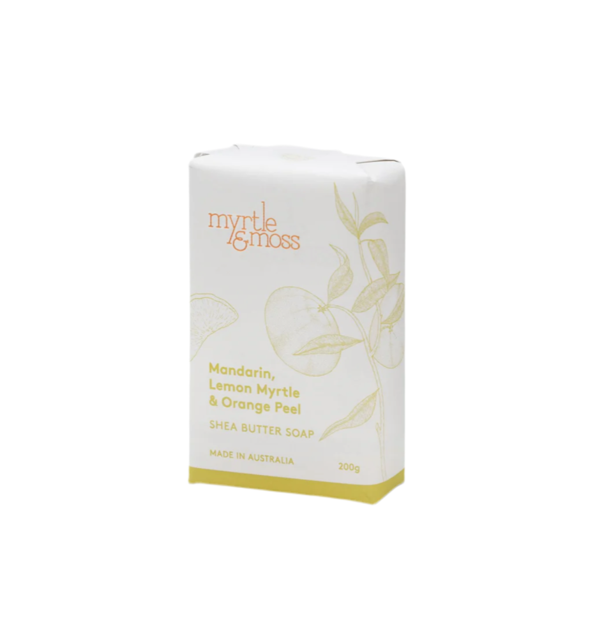 Myrtle and Moss Mandarine Lemon Myrtle and orange peel Shea butter soap 200g