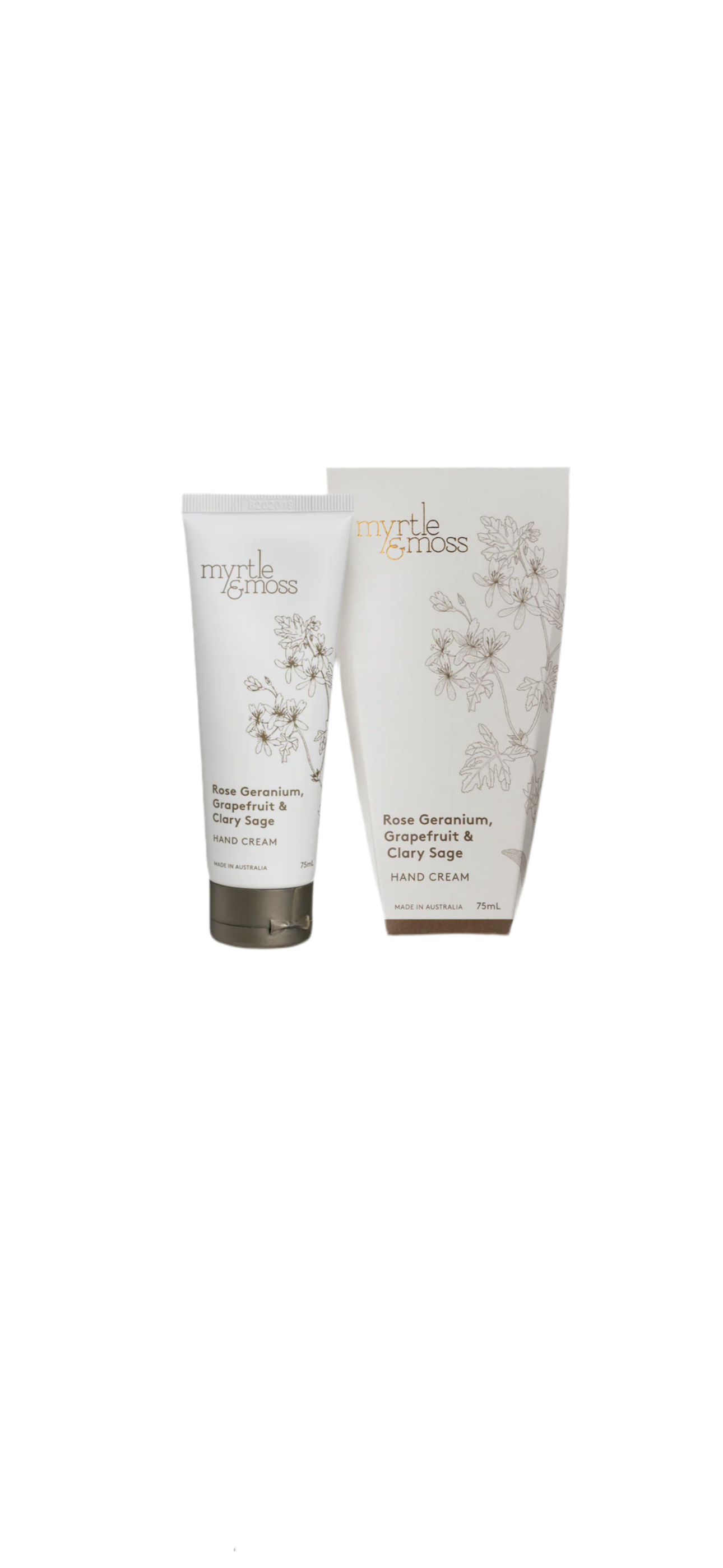 Myrtle and Moss Rose Geranium Grapefruit and Clary sage Hand cream 75ml