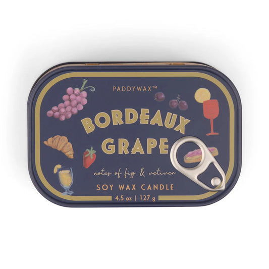 Bordeaux Grape tin candle