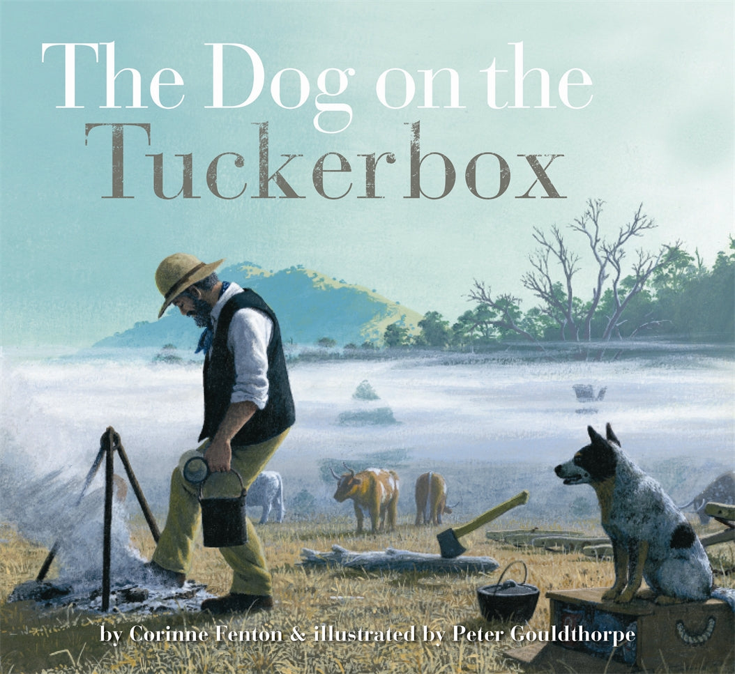 Dog on the Tucker box