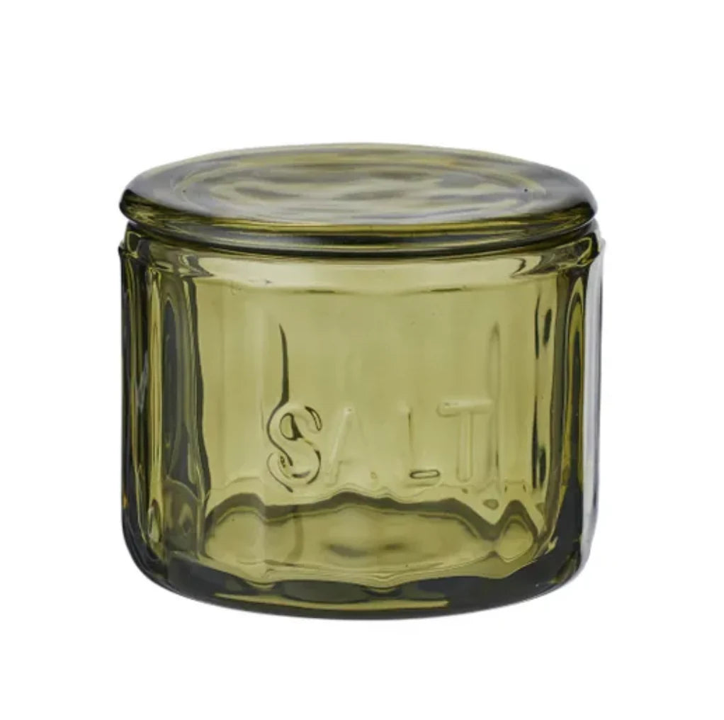 Lia Glass Salt Jar Green