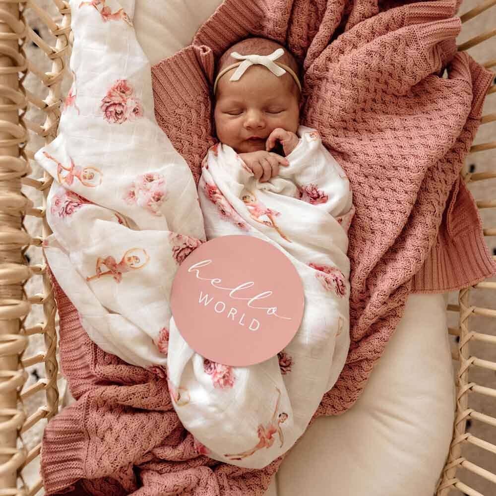 Rosa Diamond Knit Organic Baby Blanket