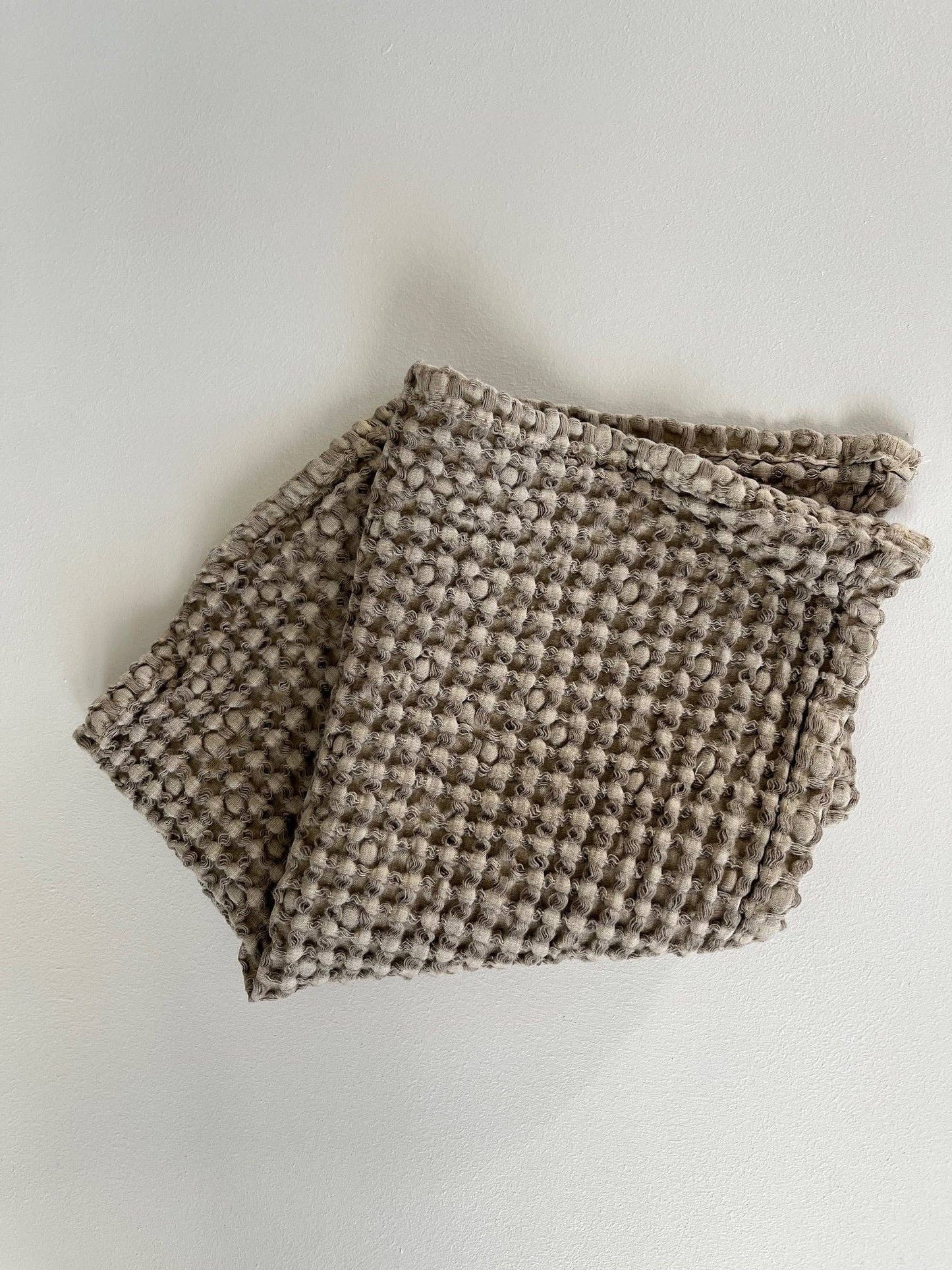 100% Organic Cotton Rustic Waffle Face Cloth - Khaki