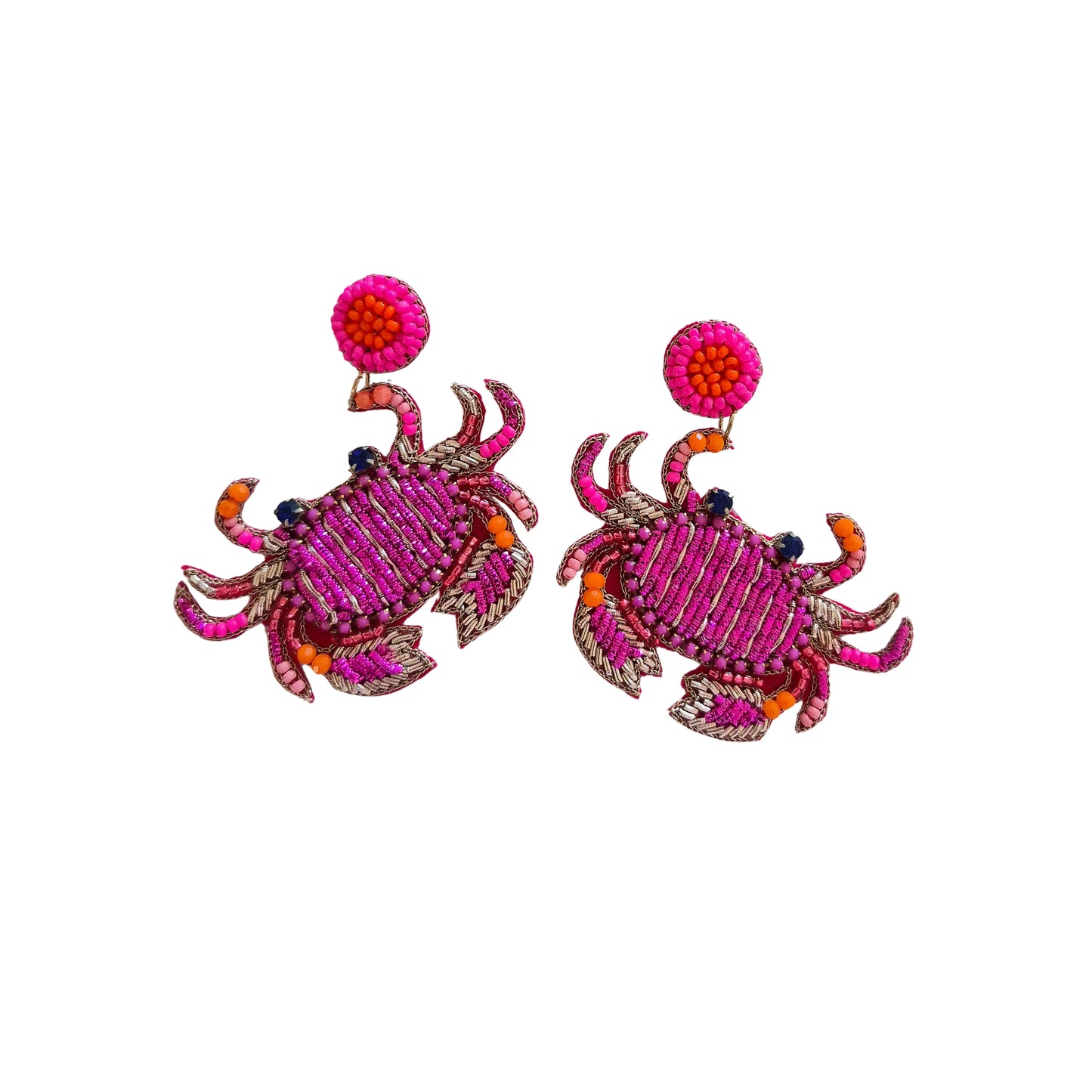 Beaded Earrings Crab