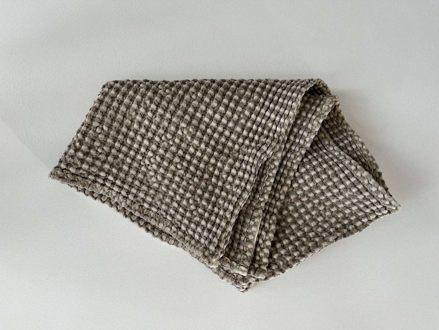 100% Organic Cotton Rustic Waffle Hand Towel - Khaki
