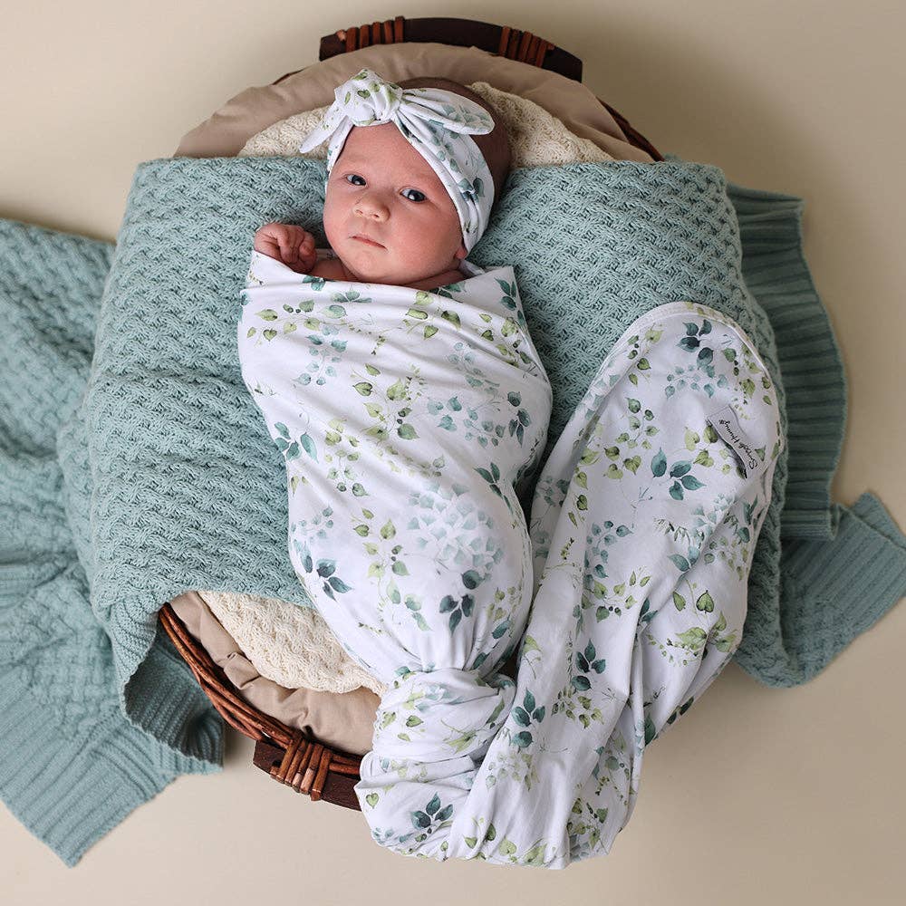 Eden Organic Jersey Wrap & Topknot Set