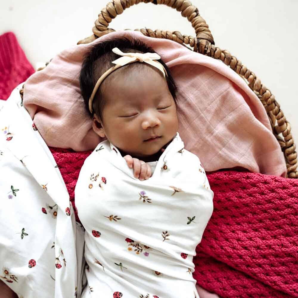 Ladybug Organic Jersey Wrap & Topknot Set