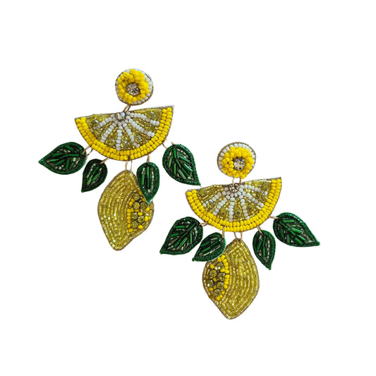 Beaded Earrings Lemon