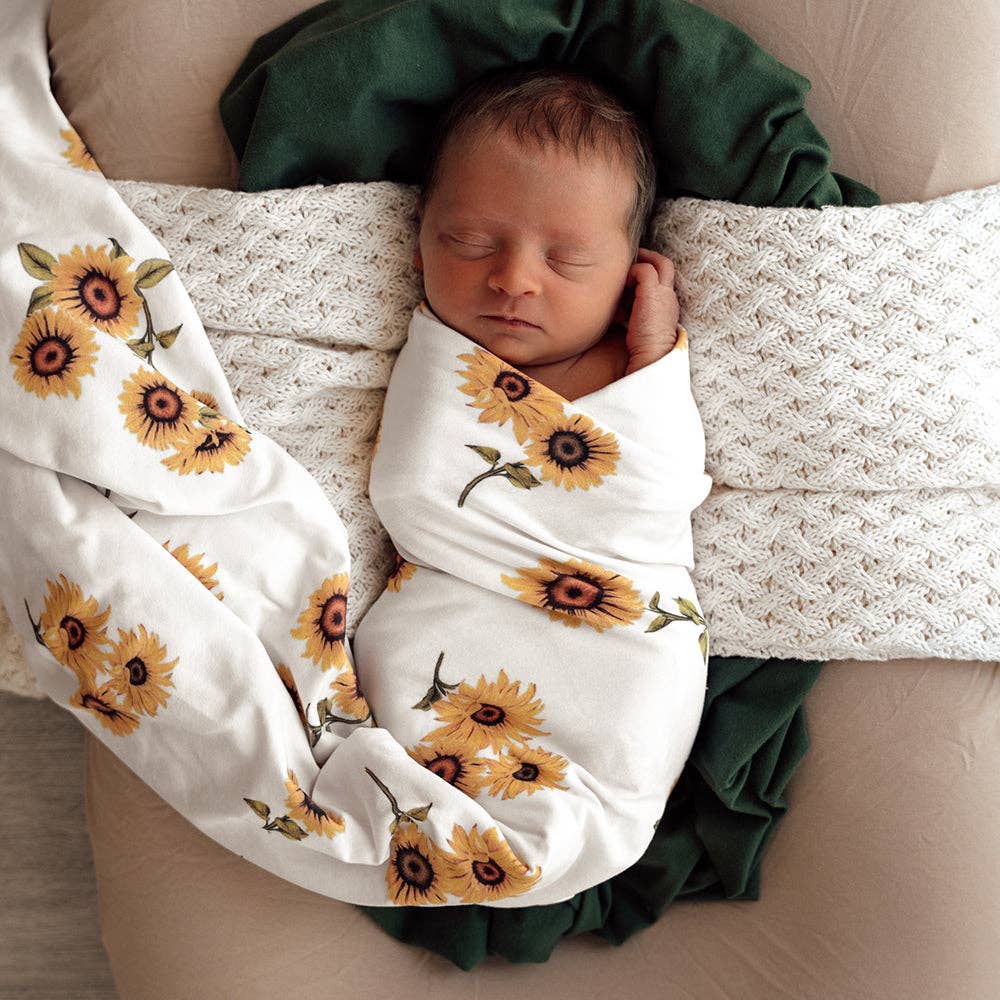 Sunflower Organic Jersey Wrap & Topknot Set