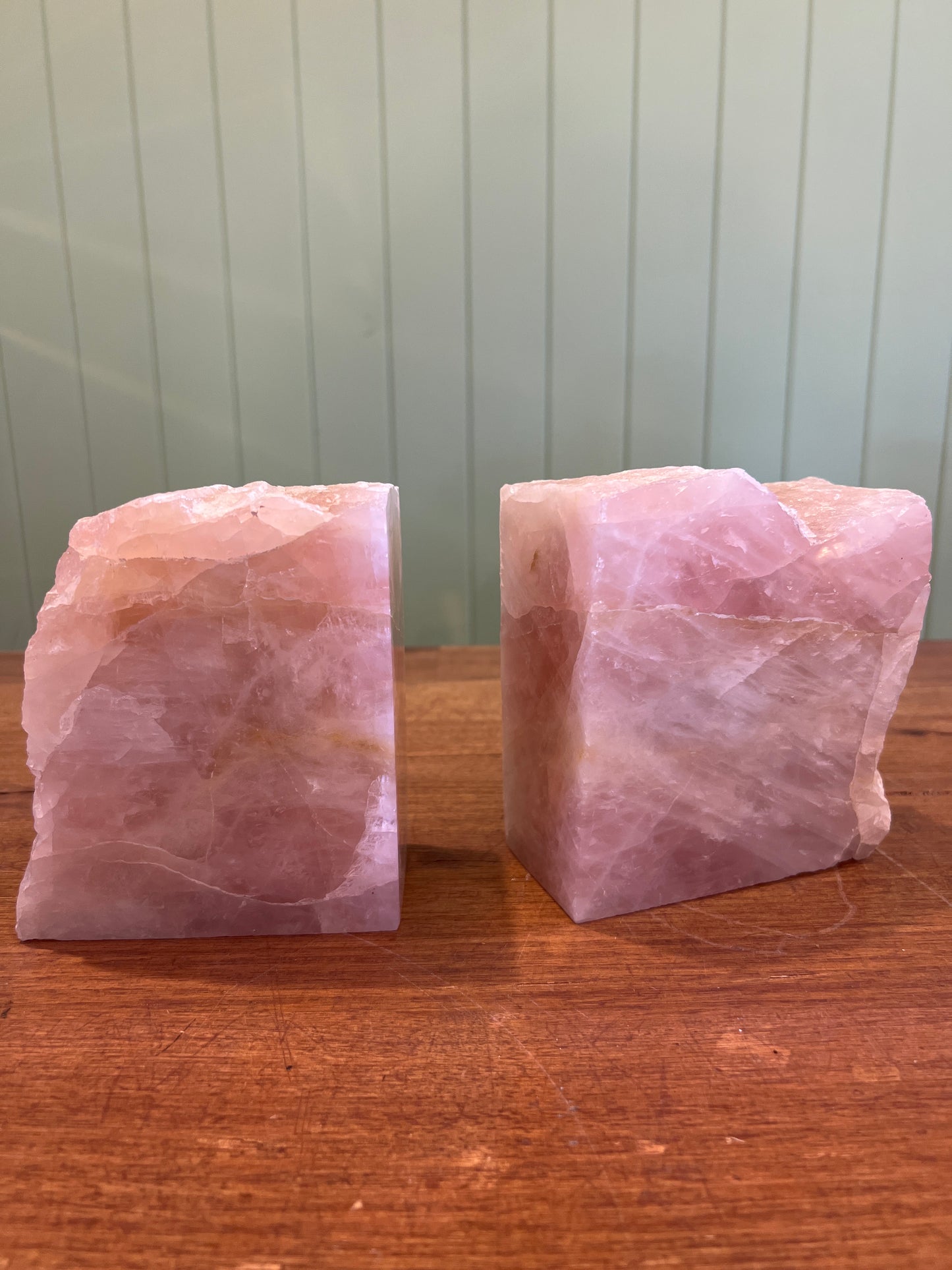 Agate Rose Quartz Bookends A Grade