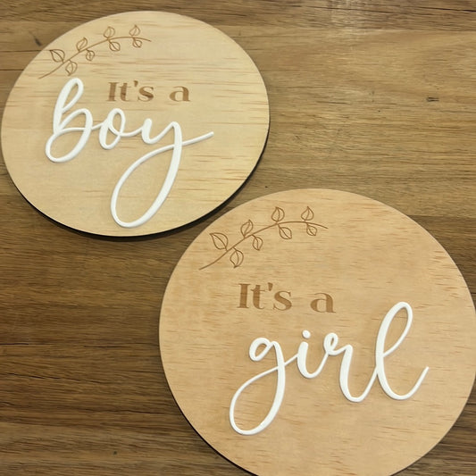 Gender Reveal Timber Plaque