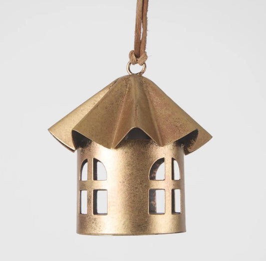 Brass Bird House Round