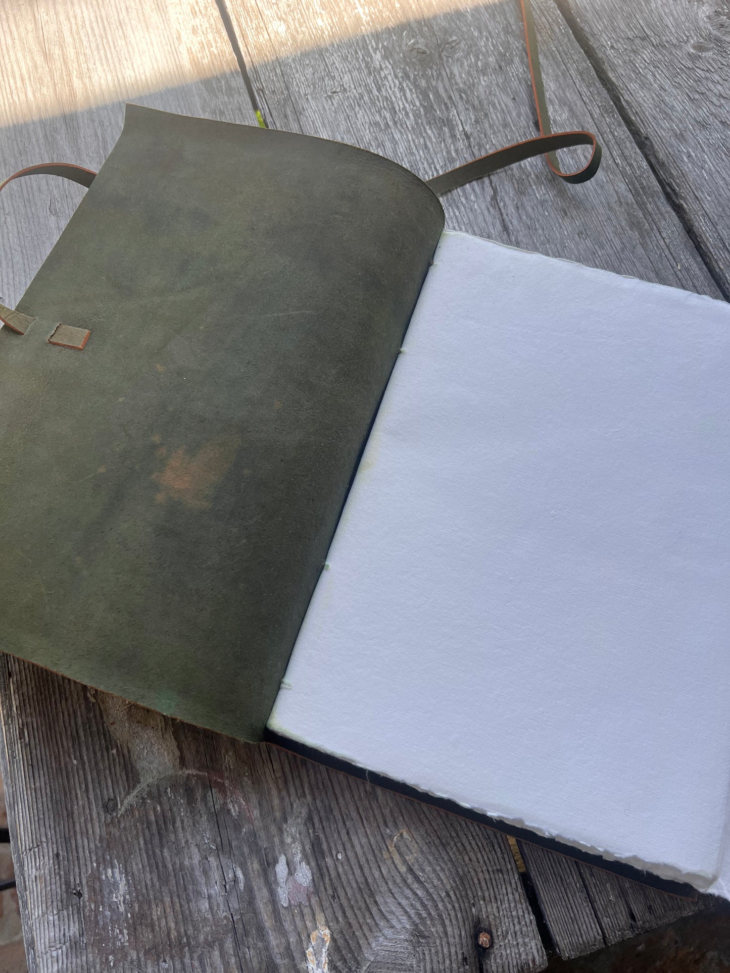 Rustic Olive Leather A4 Journal