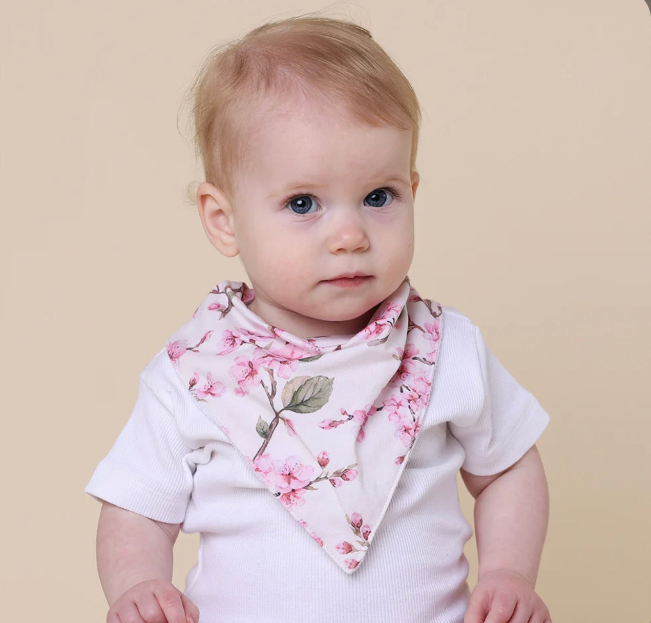 Cherry Blossom Organic Dribble Bib