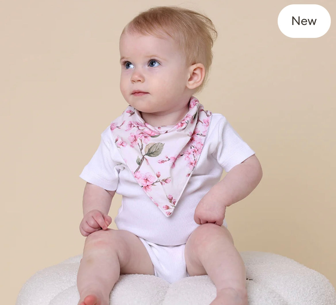 Cherry Blossom Organic Dribble Bib