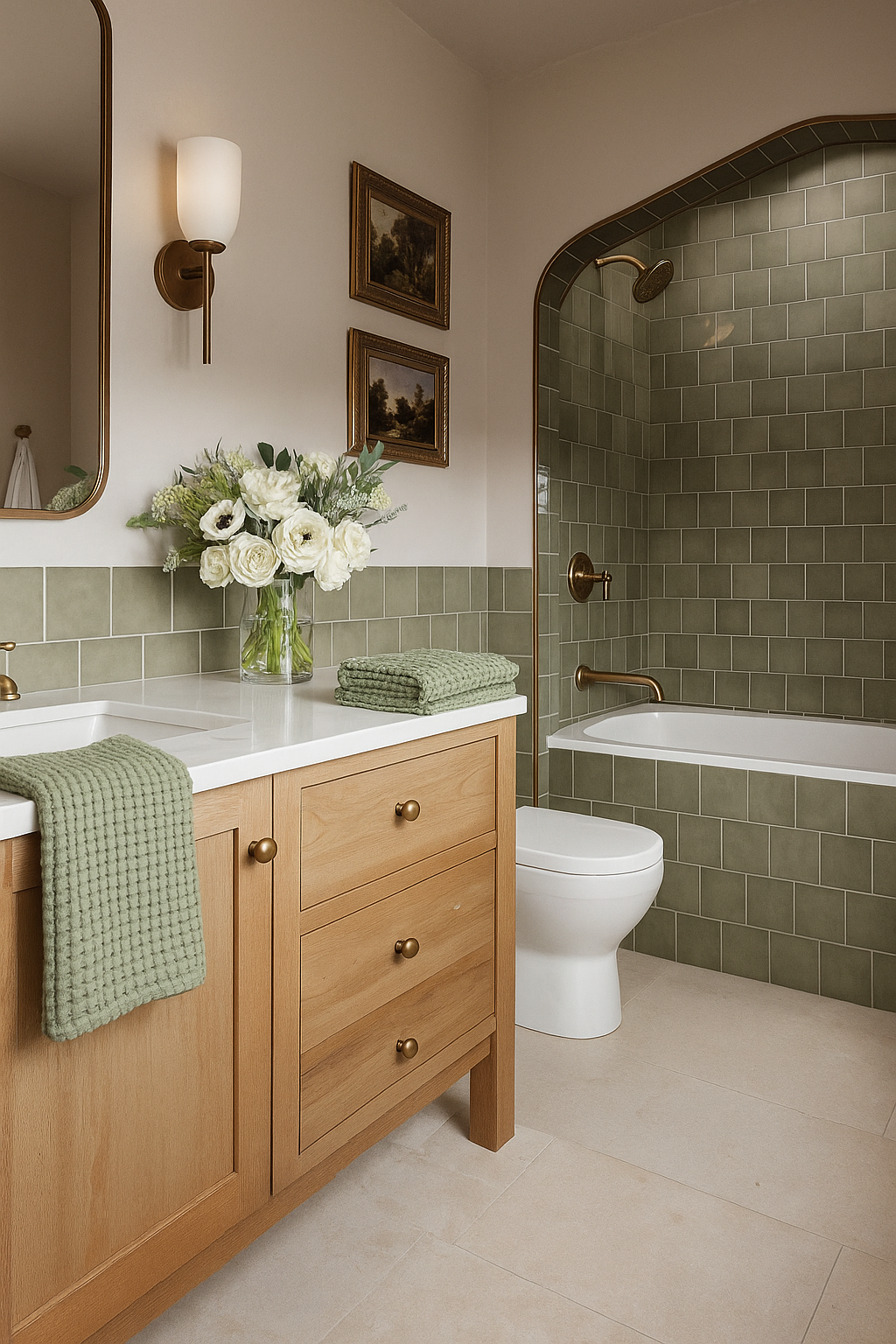 Lt Olive 100% Organic Cotton Rustic Waffle Tea/Hand Towel - Lt Olive