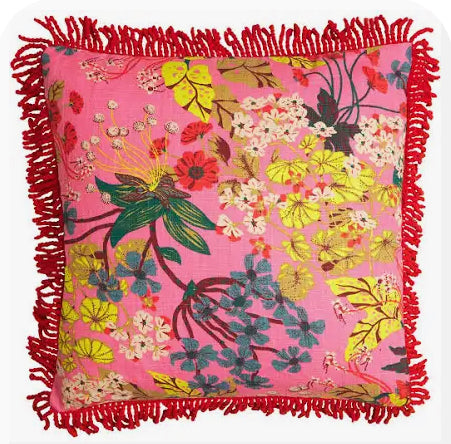 Genevieve Square Fringe Cushion
