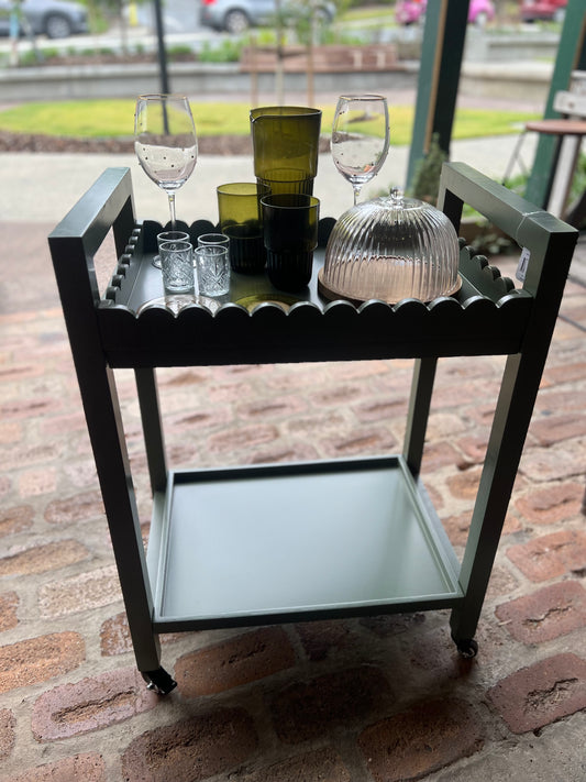 Hudson Wood Bar Cart Olive