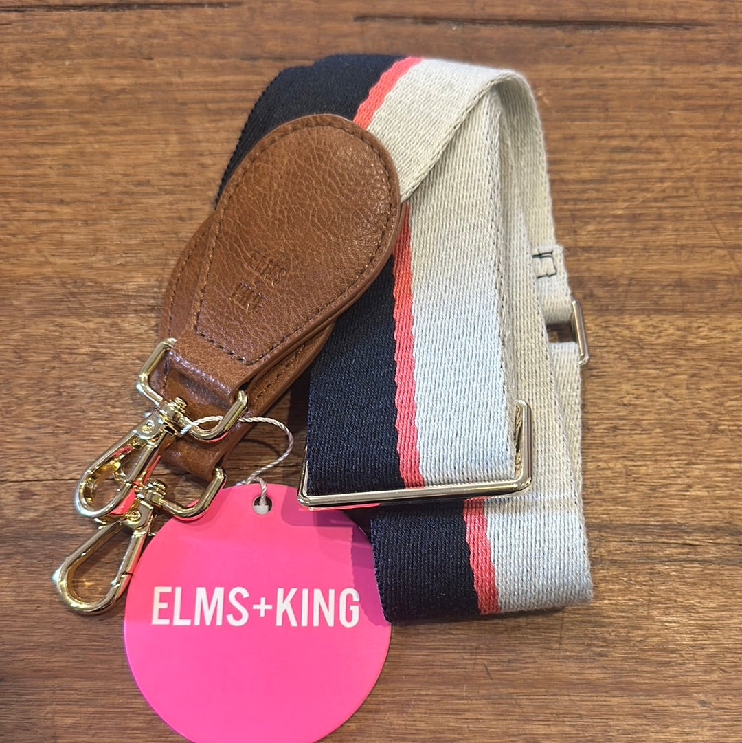 Elms and King Accent StrapTan Pebble/White Multi