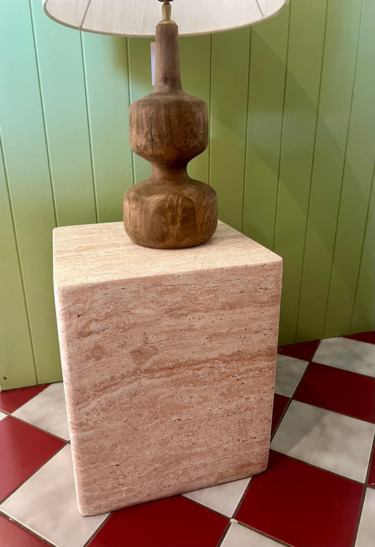 Gwynne Mango Travertine Side Table