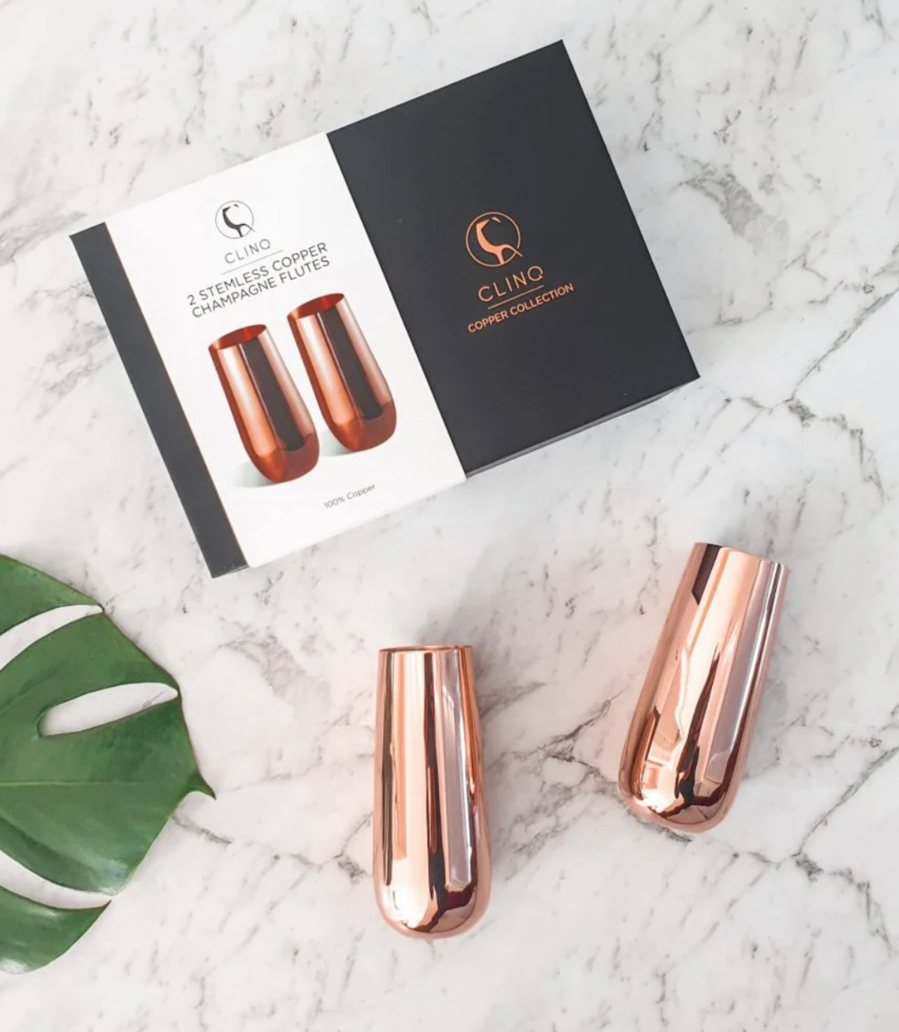 Copper Champagne Flutes Clinq