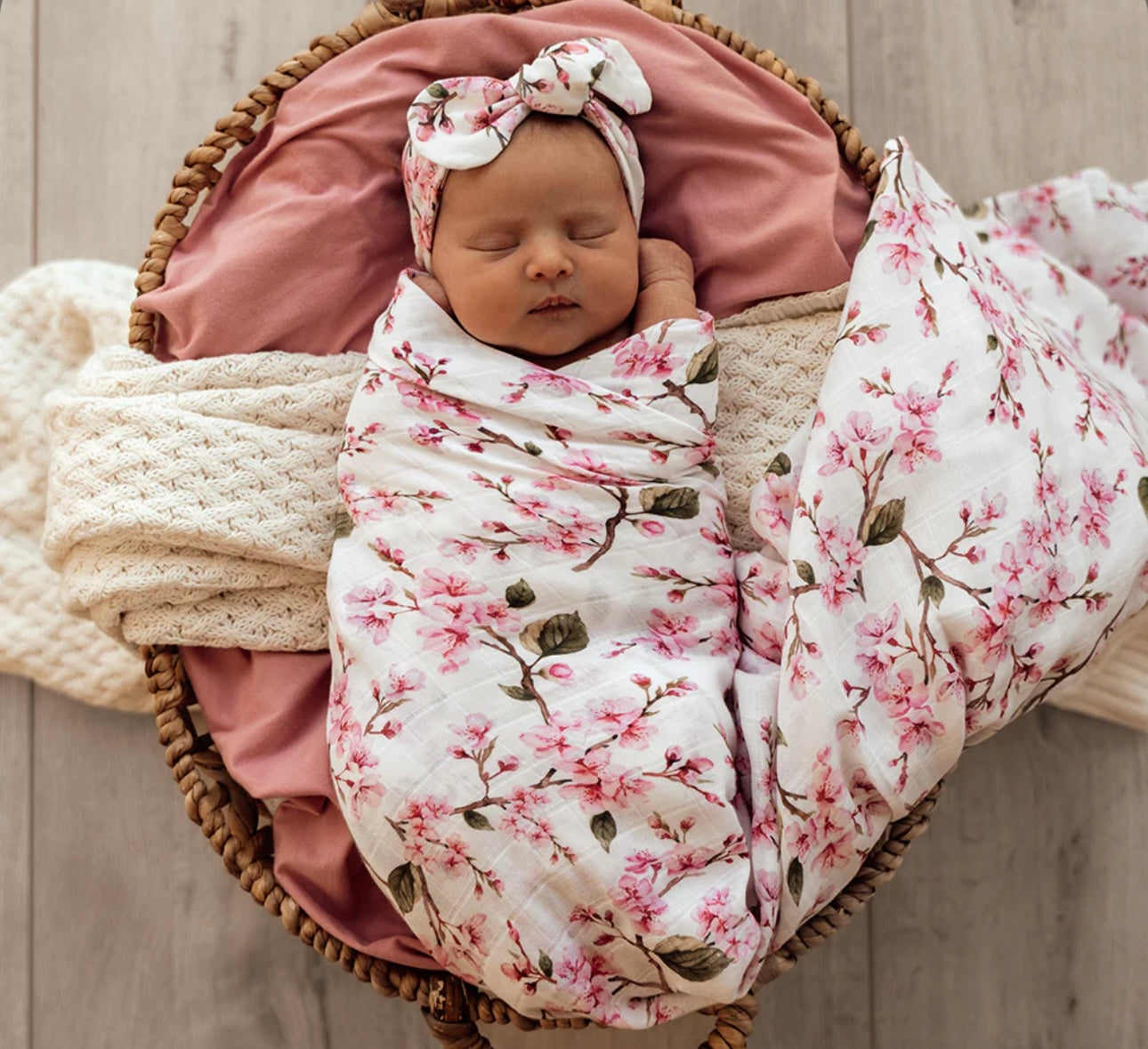 Cherry Blossom Organic Muslin Wrap