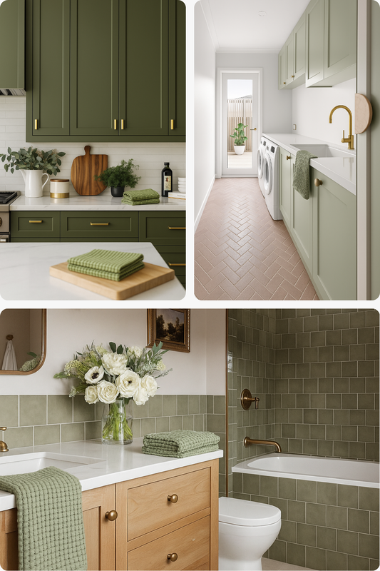 Lt Olive 100% Organic Cotton Rustic Waffle Tea/Hand Towel - Lt Olive