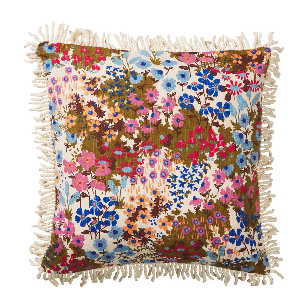 Aisha Fringe Cushion Ginger