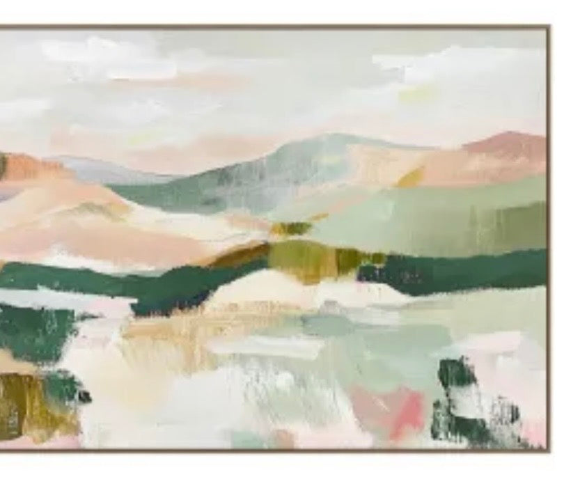 Horizons Fields Framed Canvas