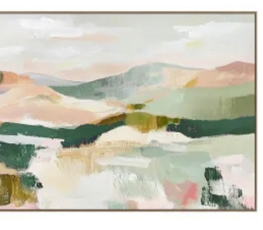 Horizons Fields Framed Canvas