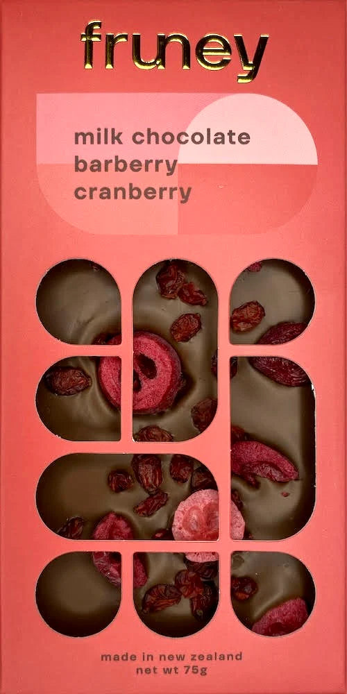 Fruney Milk chocolate, Barberry & cranberry