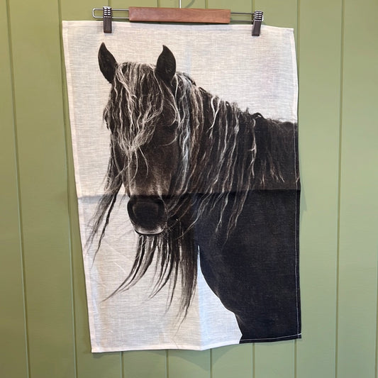 Horse Fringe Tea Towel