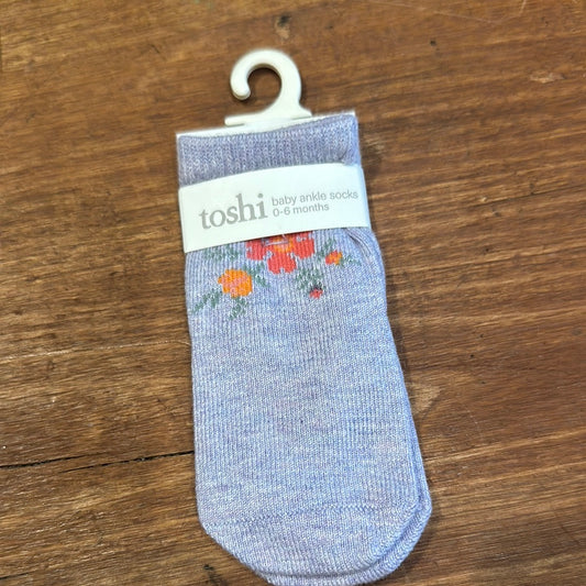 Toshi Organic Baby Ankle Socks Flowers