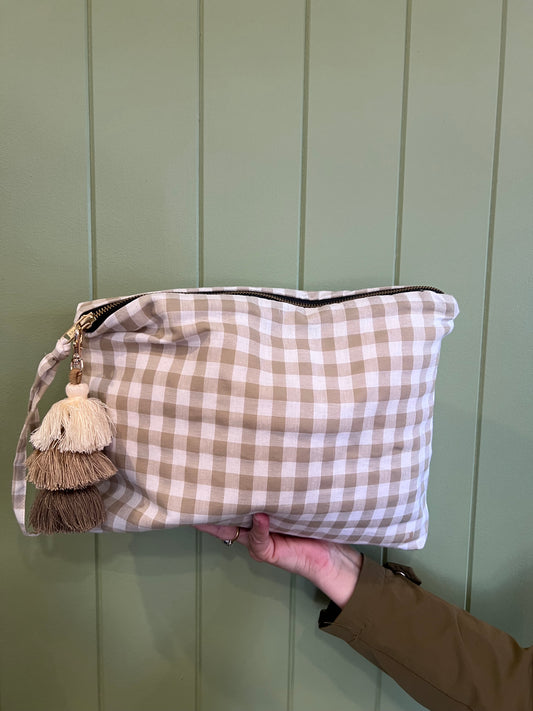 Gingham Nappy Pouch