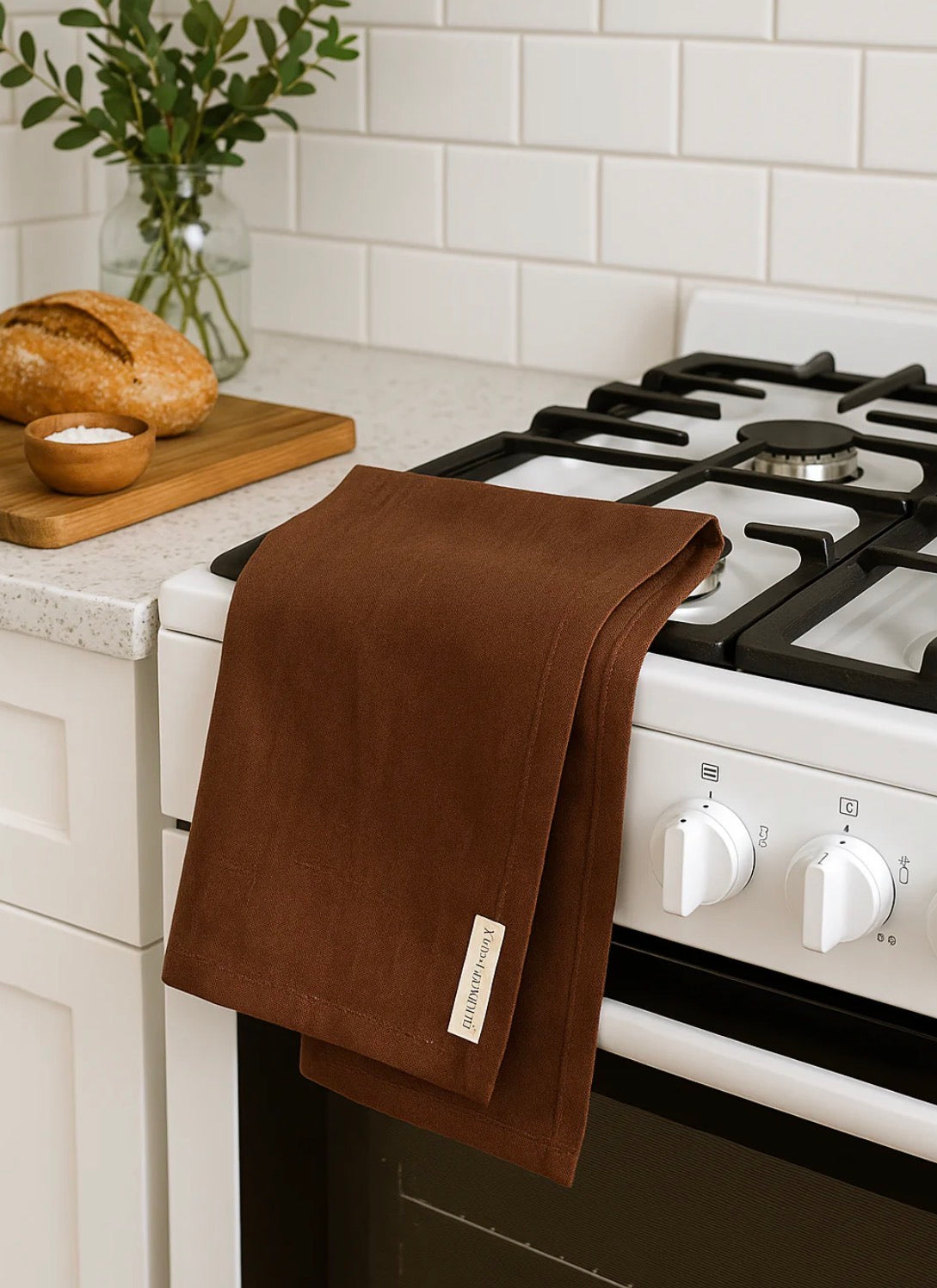 Pure French Linen Tea Towel Coffee