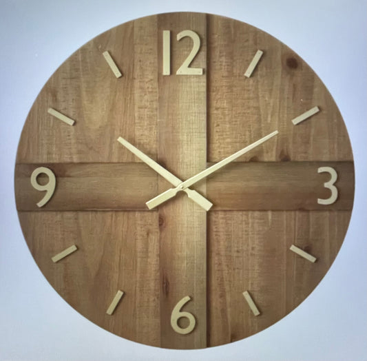 Ashton Wood Clock 60cm Walnut/ Gold