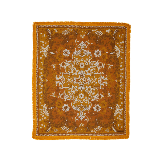 Ornate Floral Throw Ginger