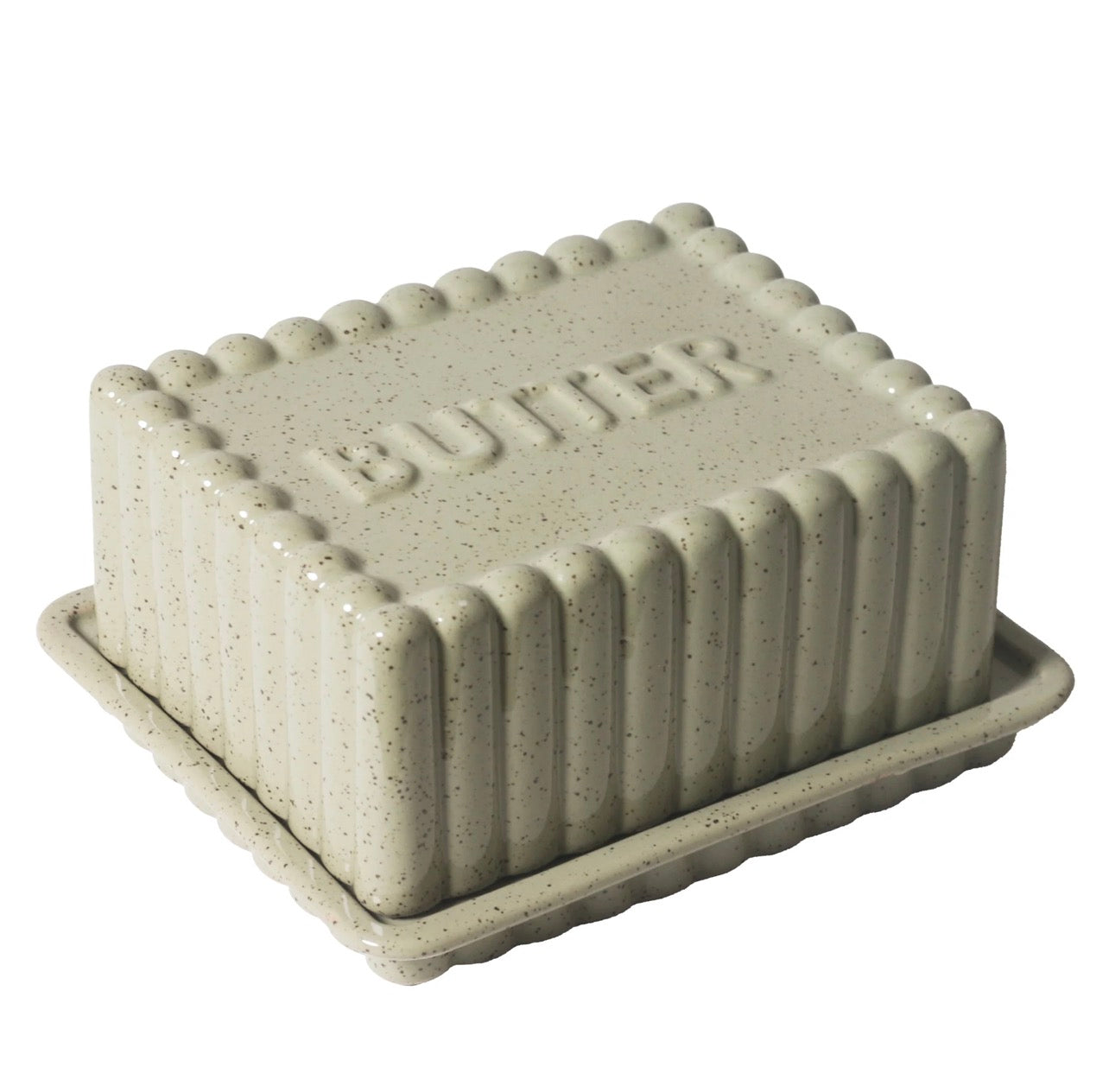 Large Butter Dish in Peppercorn colourway